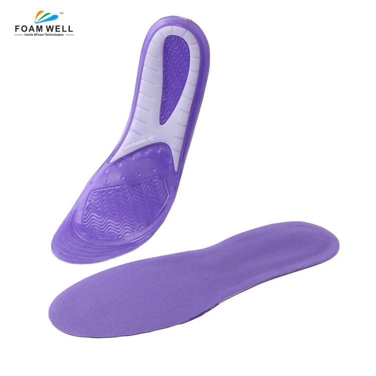 FM-82 TPE Gel Sports Massaging Insoles, Trimmable Full Length Shock Absorbing Insoles for Men & Women