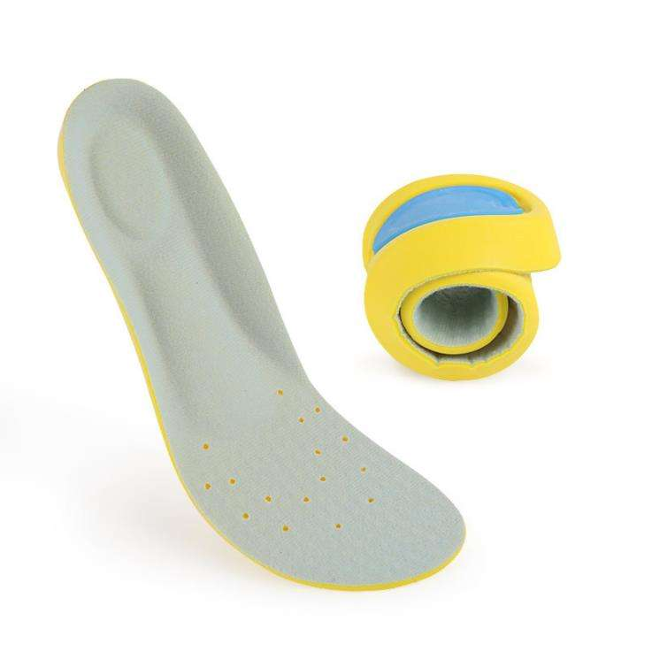 Yellow Super Comfort Diabetic PU Insole Absorption Sneaker Sports Insoles, High Elastic PU Basketball Insole